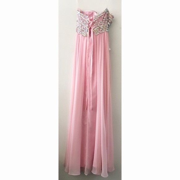 PINK Iridescent Strapless Dress - Picture 7 of 8